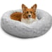 Best friends the original calming donut cat and dog bed in fur lux gray