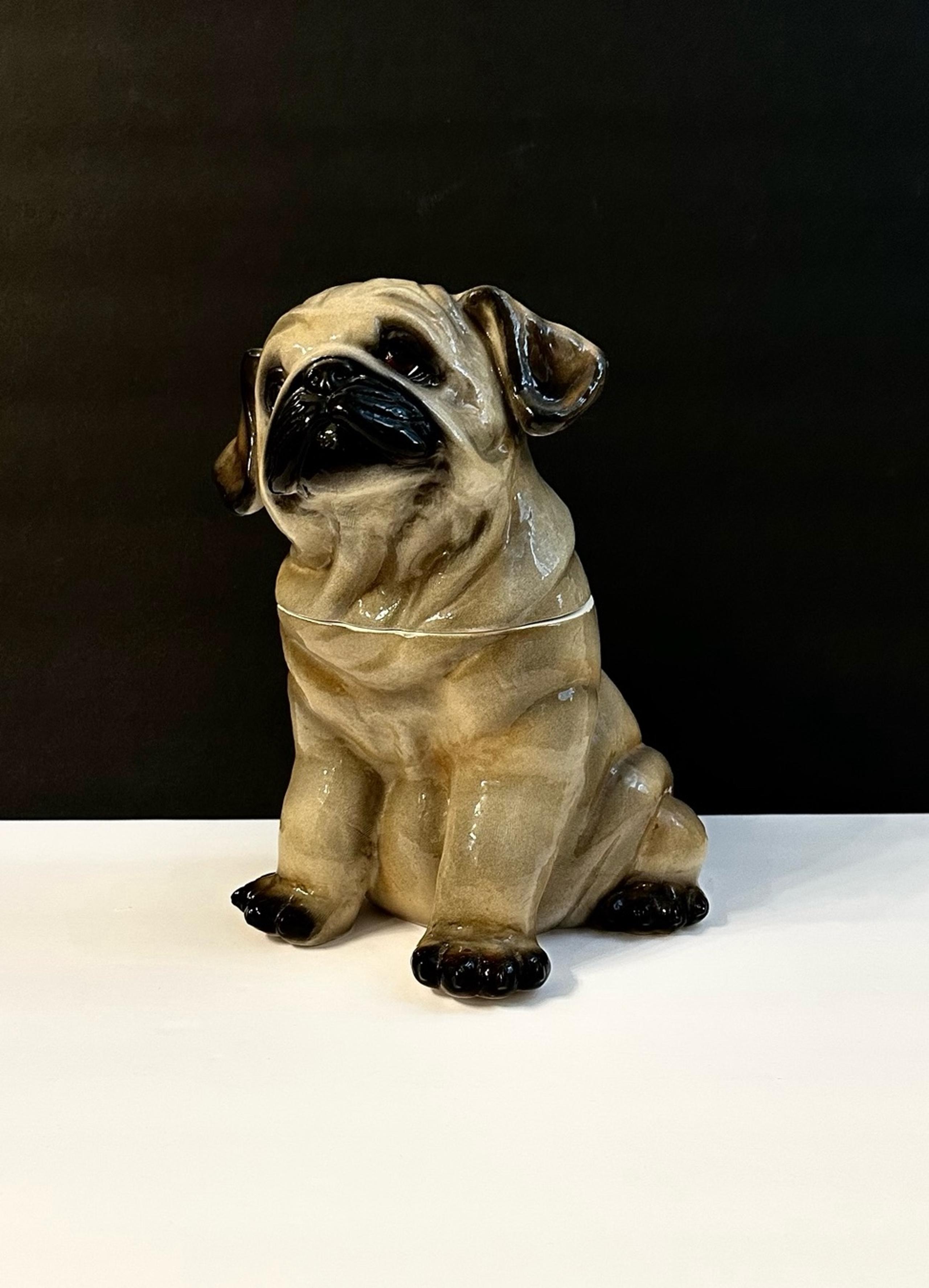 Vintage 2002 Ceramic Pug Cookie Jar By Phyllis Driscoll For Big Sky Carvers