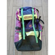 VTG 1990s Internal Frame Hiking Pack Multi Color Purple Neon Green PLAYCREW