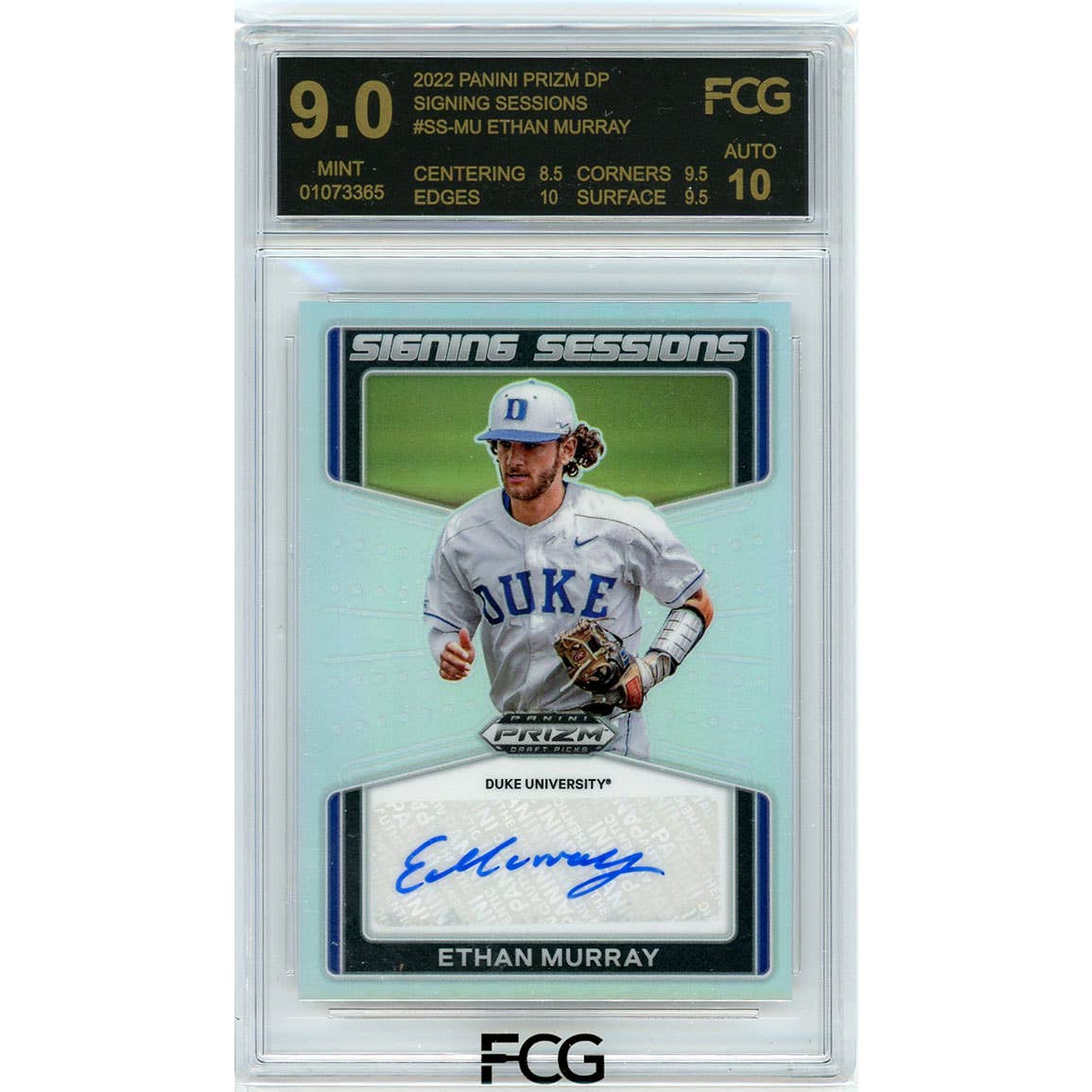 Ethan Murray 2022 Panini Prizm DP Signing Sessions #SS-MU FCG 9 Auto 10