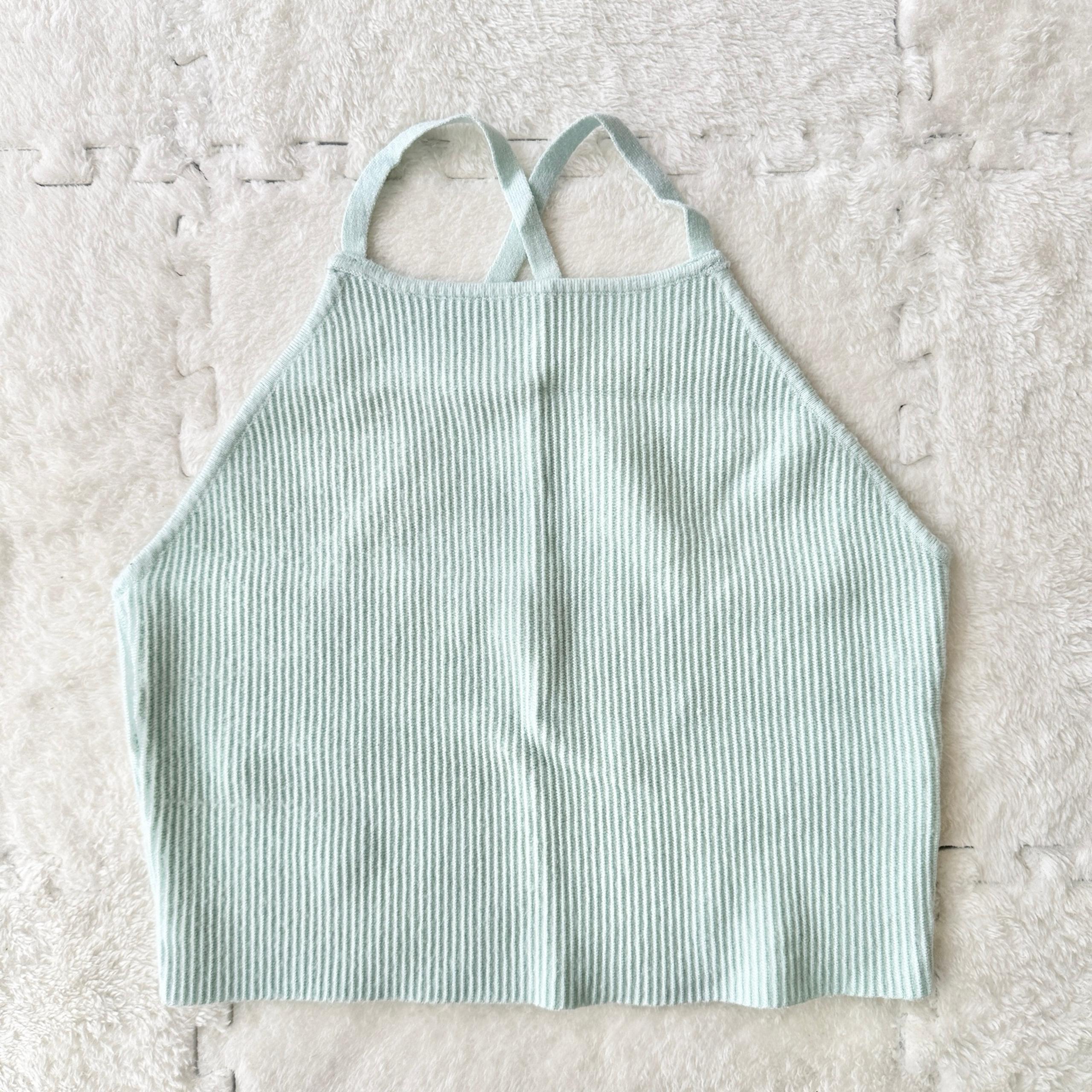 NWOT LA Hearts mint knit halter cropped top, size medium