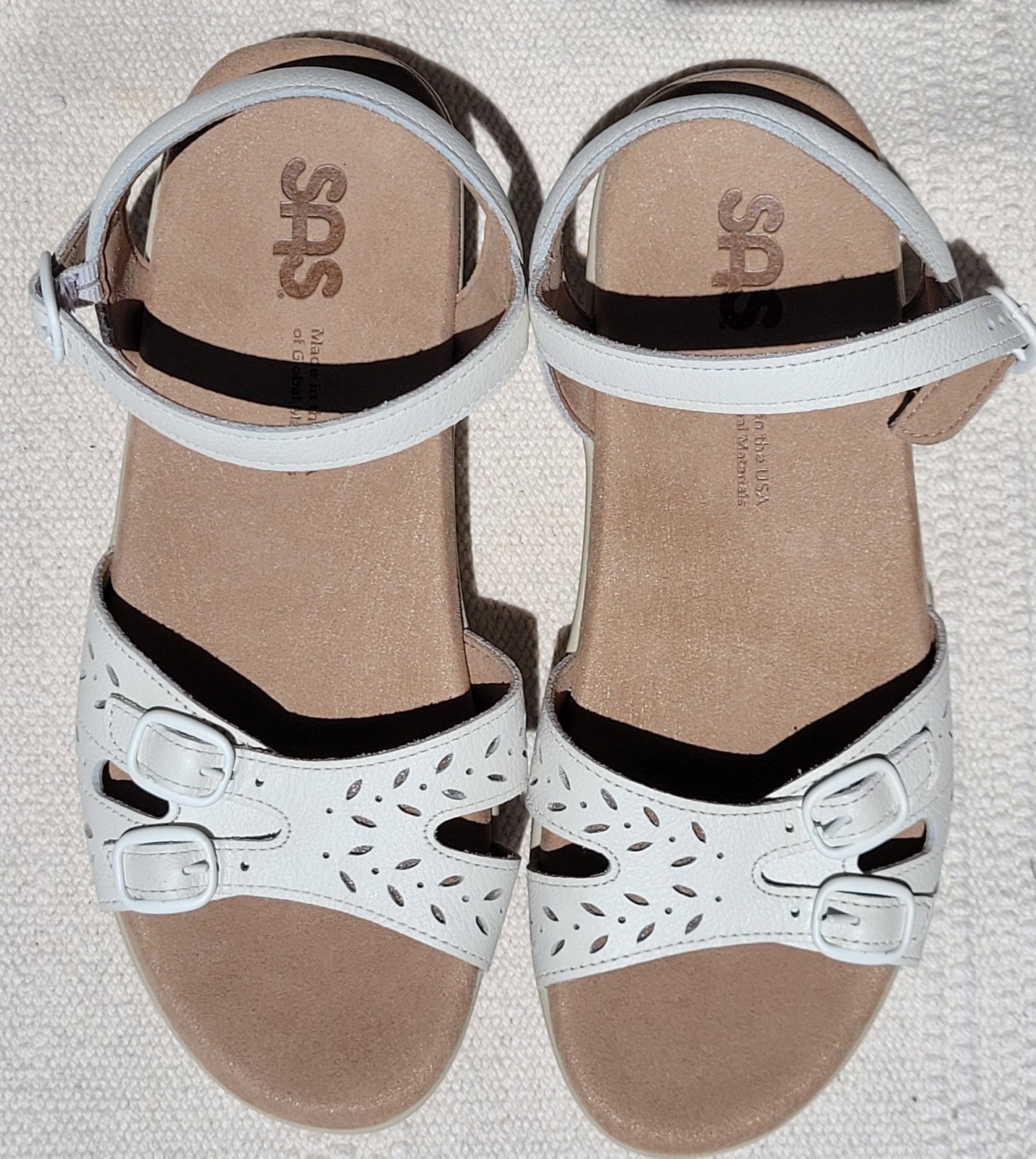 Women's SAS, Duo Sandal DUO-HALO Bright White LEATHER Size 6.5