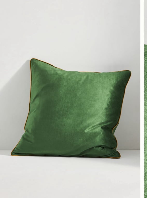 Anthropologie green velvet pillow