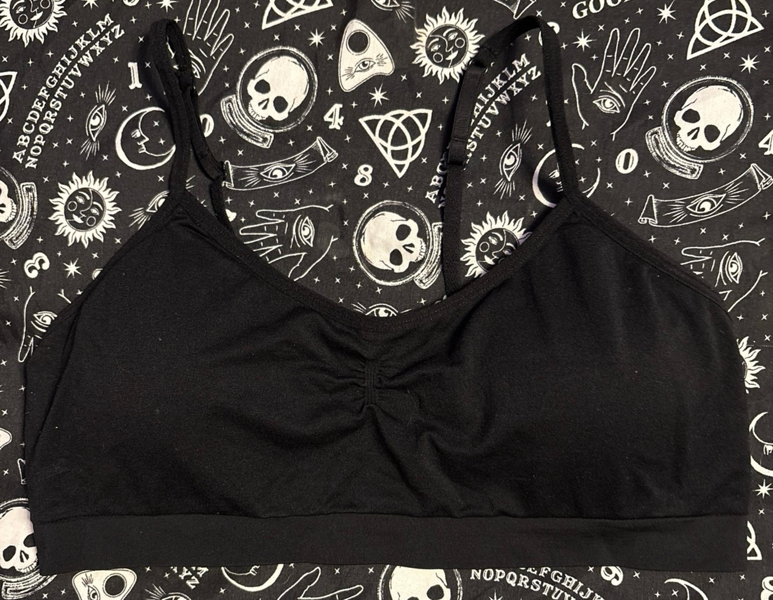 Gilligan & O’Malley Black Seamless Microfiber Stretch Padded Pullover Lounge Bra