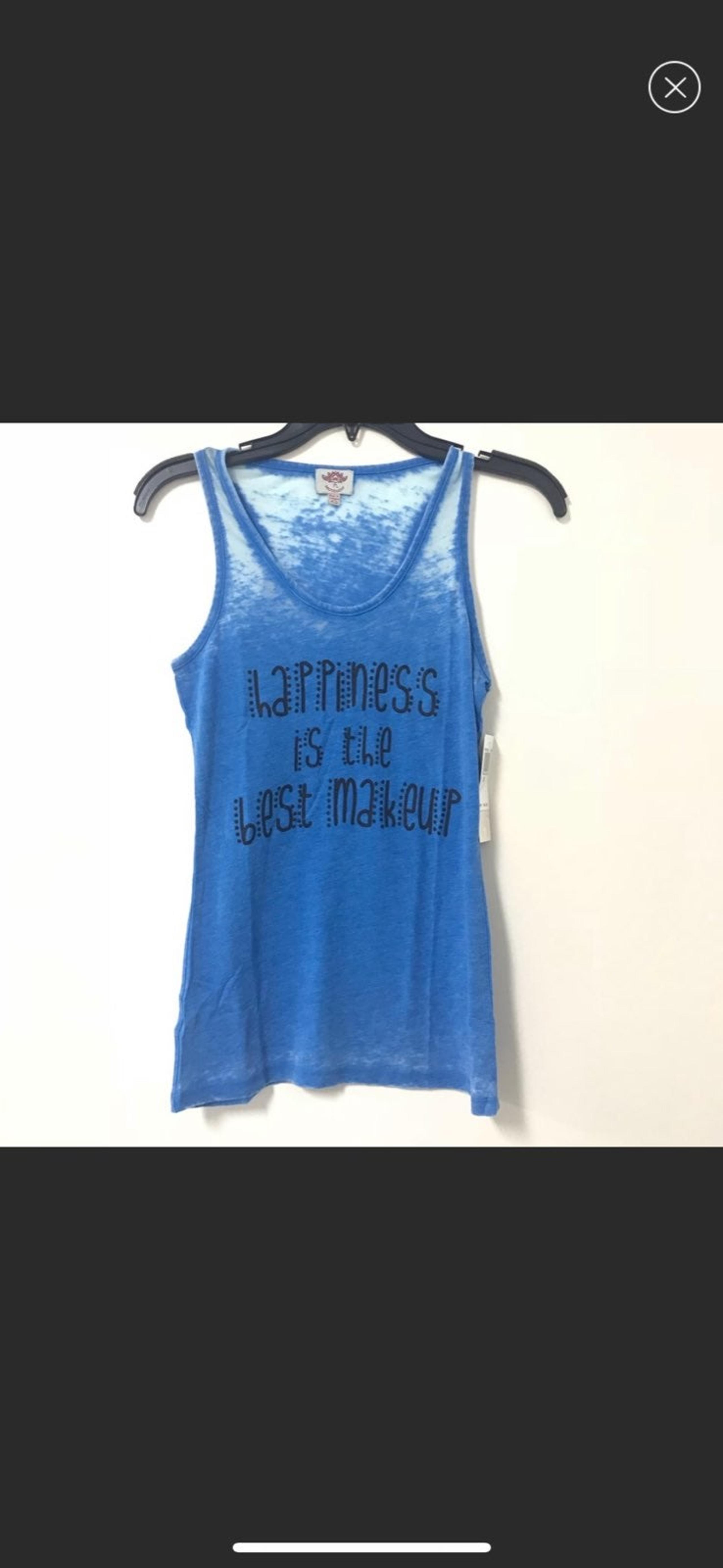 Blue Tank Top, Pink Lotus Size XL