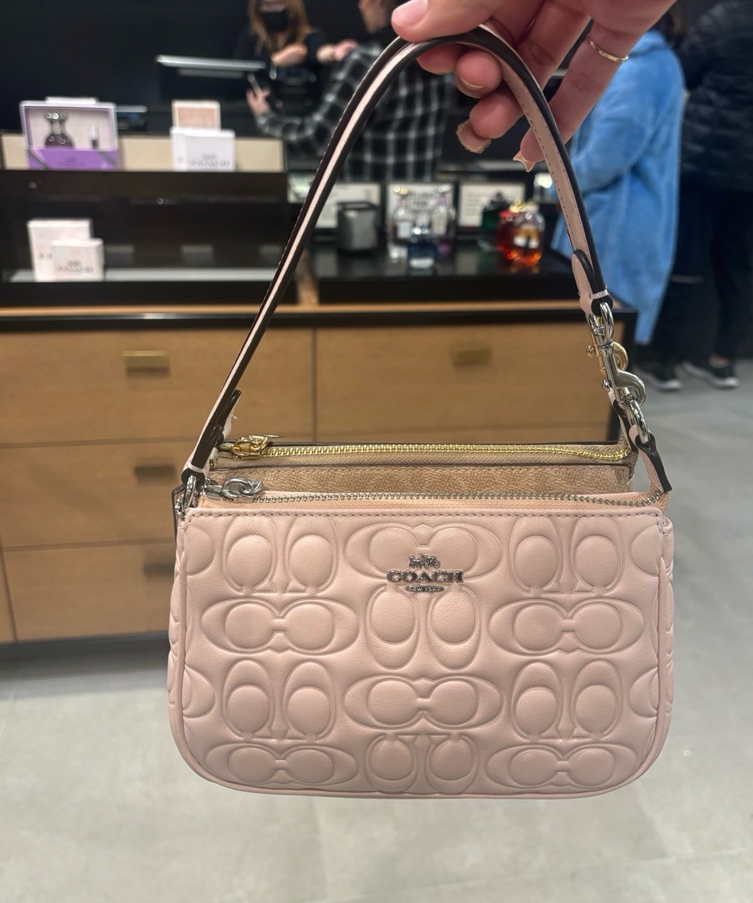 Coach nolita in signature leather pink