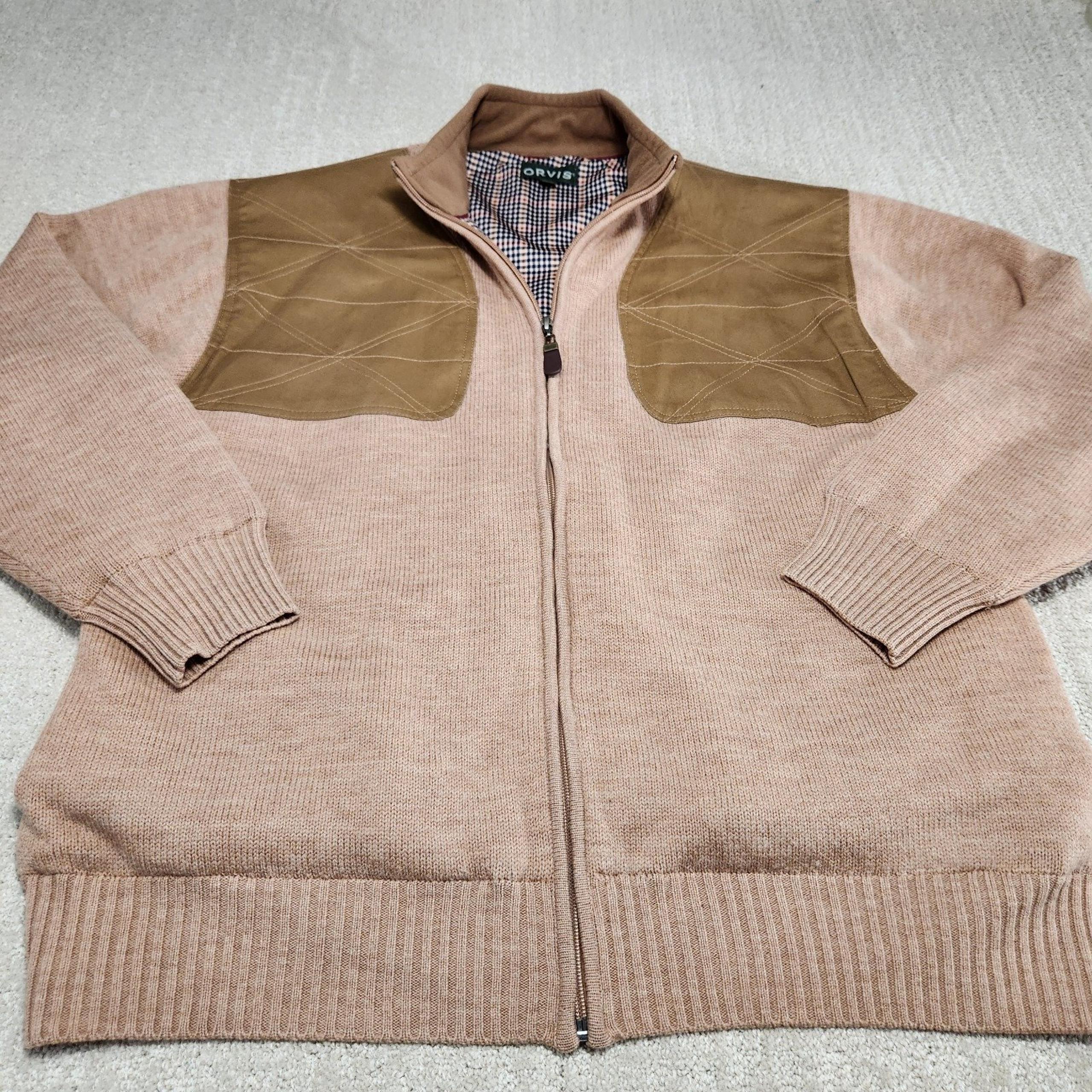 Orvis Wool Shooting Jacket Men Large Bomber Plaid Lined Hunting Patches Gorpcore