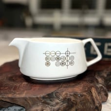 Vintage MCM Gailstyn Galecraft Golden Symphony GRAVY BOAT White Gold Atomic