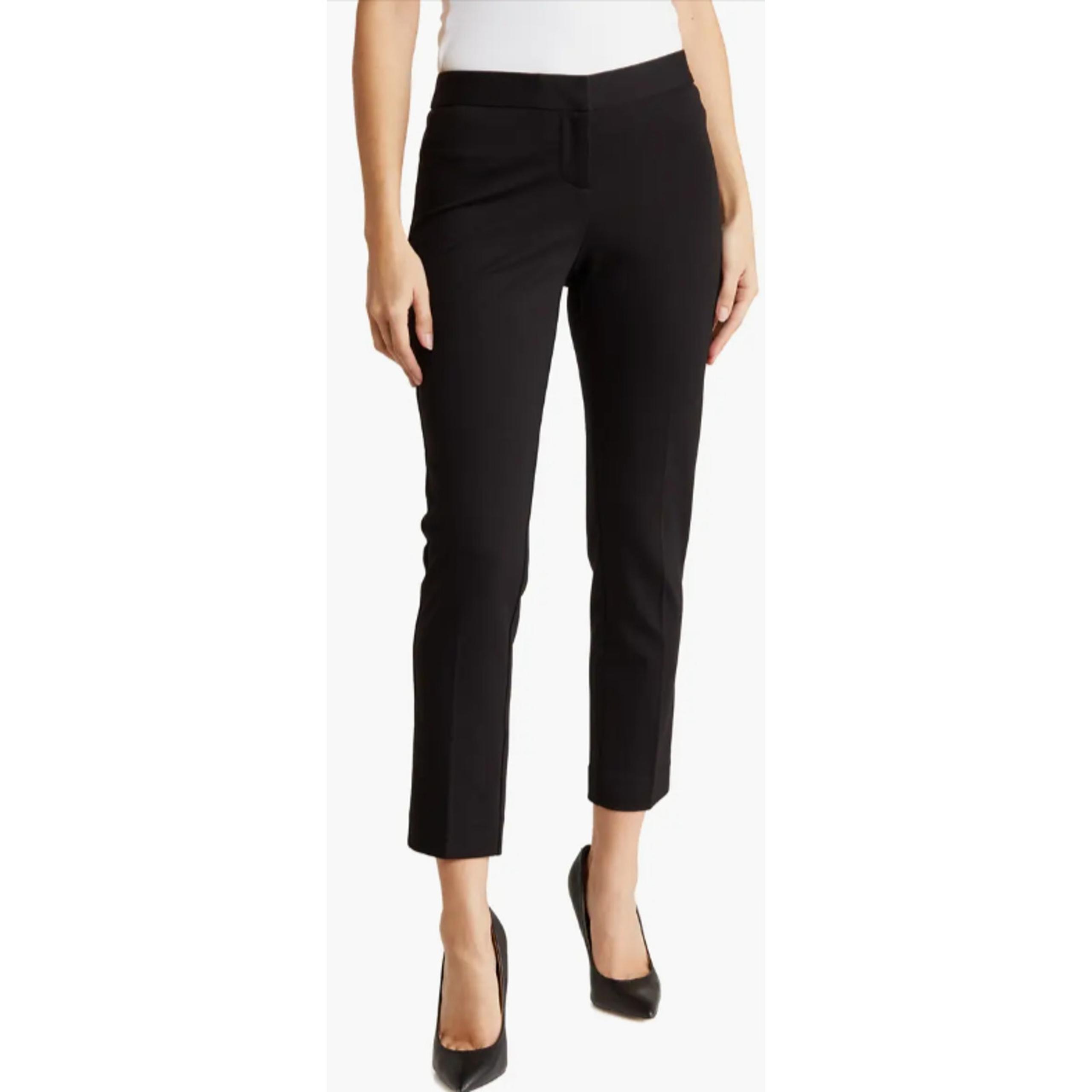 Amanda + Chelsea Alex Black Ponte Knit Soft Stretch Trousers Size 4