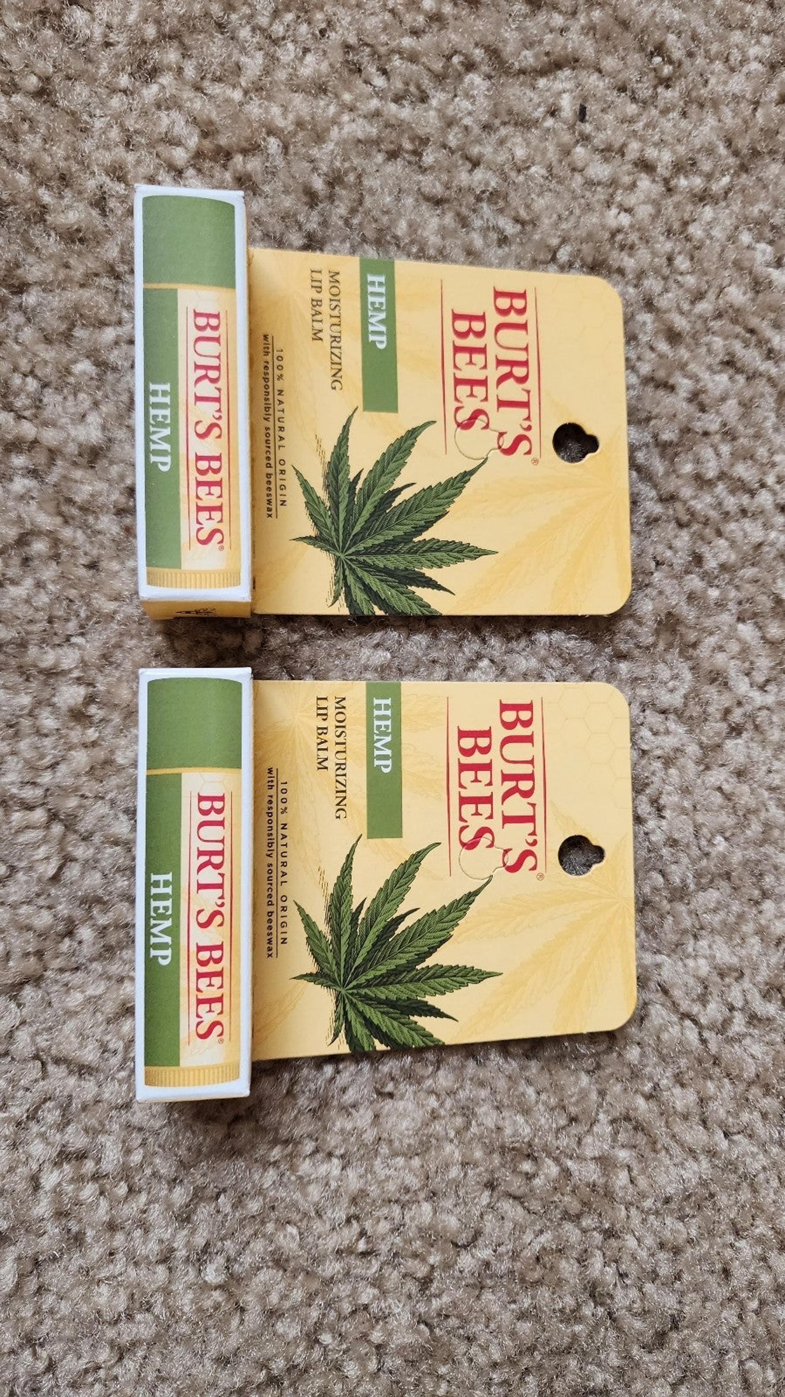 2 burts bees hemp chap stick