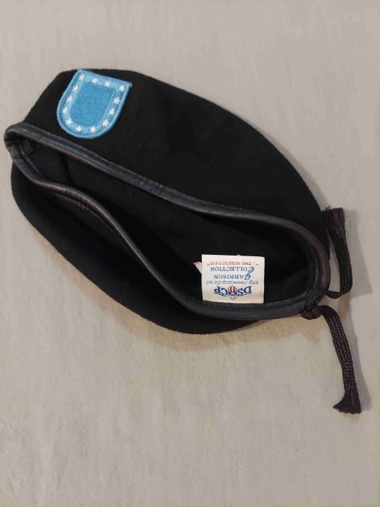 Northwest Woolen Mills Black Shield Patch Beret Size 7 1/4