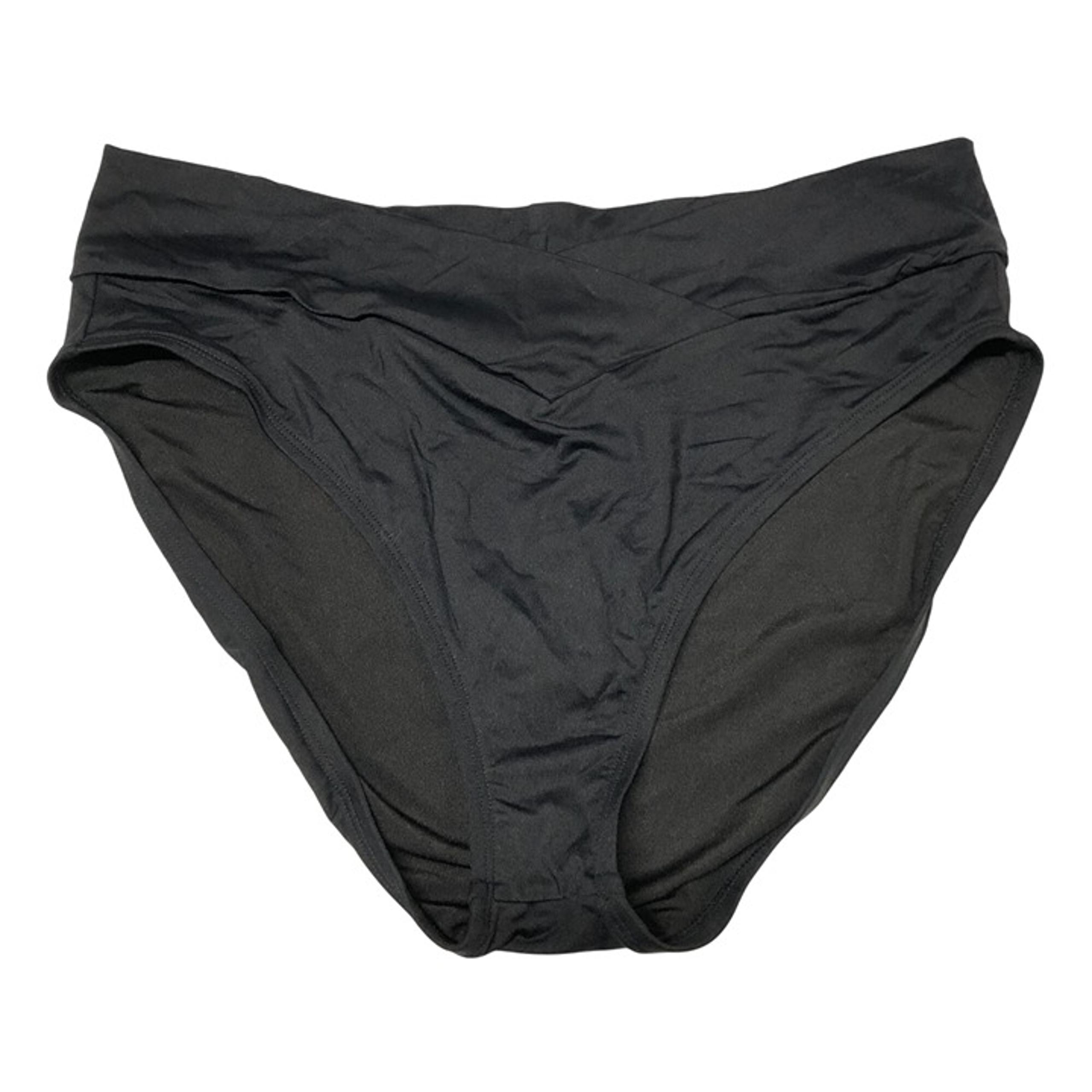 Coco Reef Bikini Bottom Crossover Waistband Solid Black XL