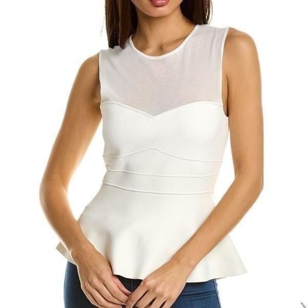 【数々のアワードを受賞】 Yoke White Theory Shell Blouse Small Blouse Peplum Crepe Compact トップス