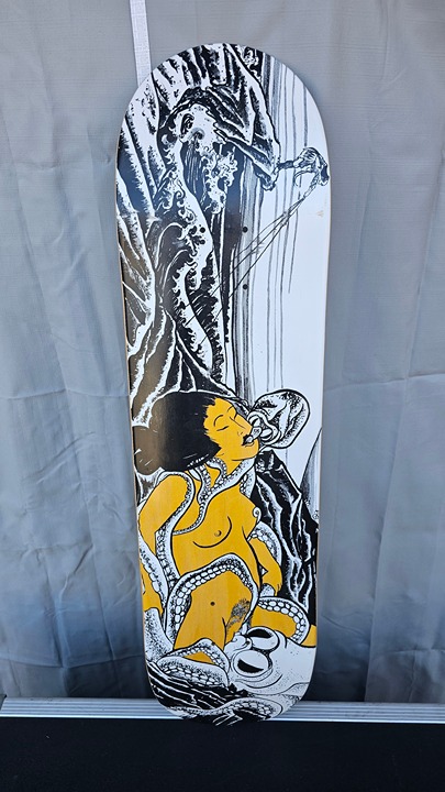 Skateboard Deck with Unique Art Piece