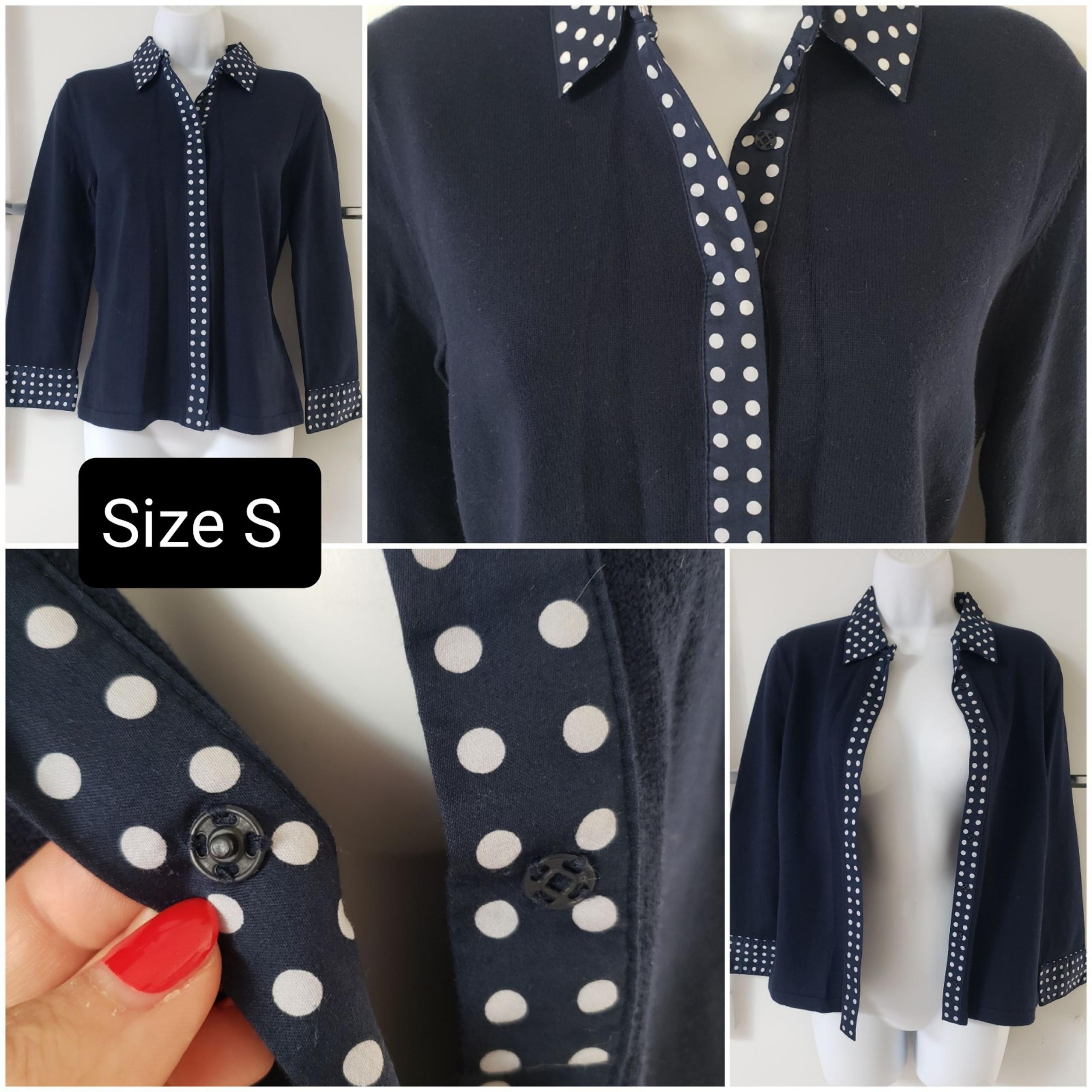 Jones NEW YORK Women's Fashion Sweater Cardigan Navy Blue 100% Cotton Size S