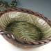 Oversized ceramic serving bowl with fern design
