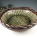 Oversized ceramic serving bowl with fern design
