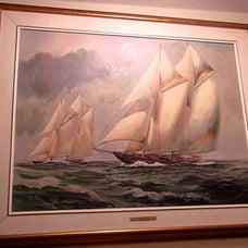 Signed James E. Mitchell (1926-2010) Oil-On-Canvas Nautical Painting