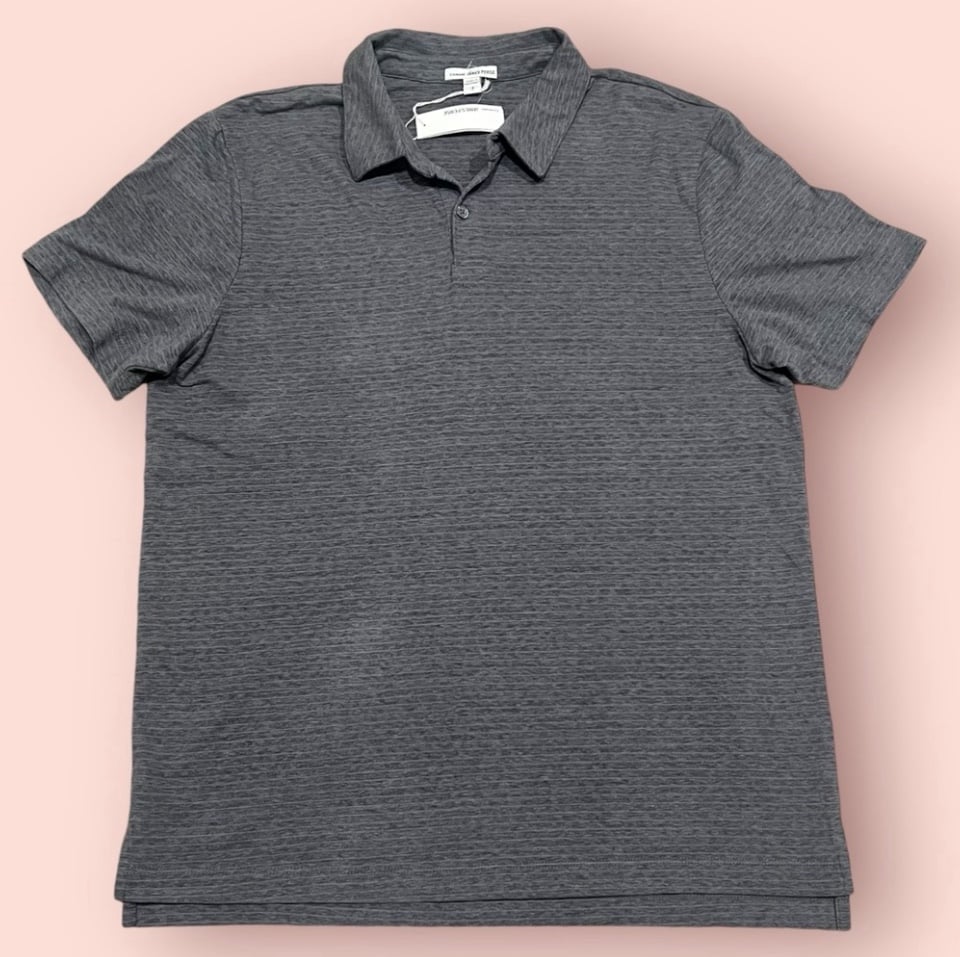 James Perse Men’s Short Sleeve Polo Shirt (Gray)