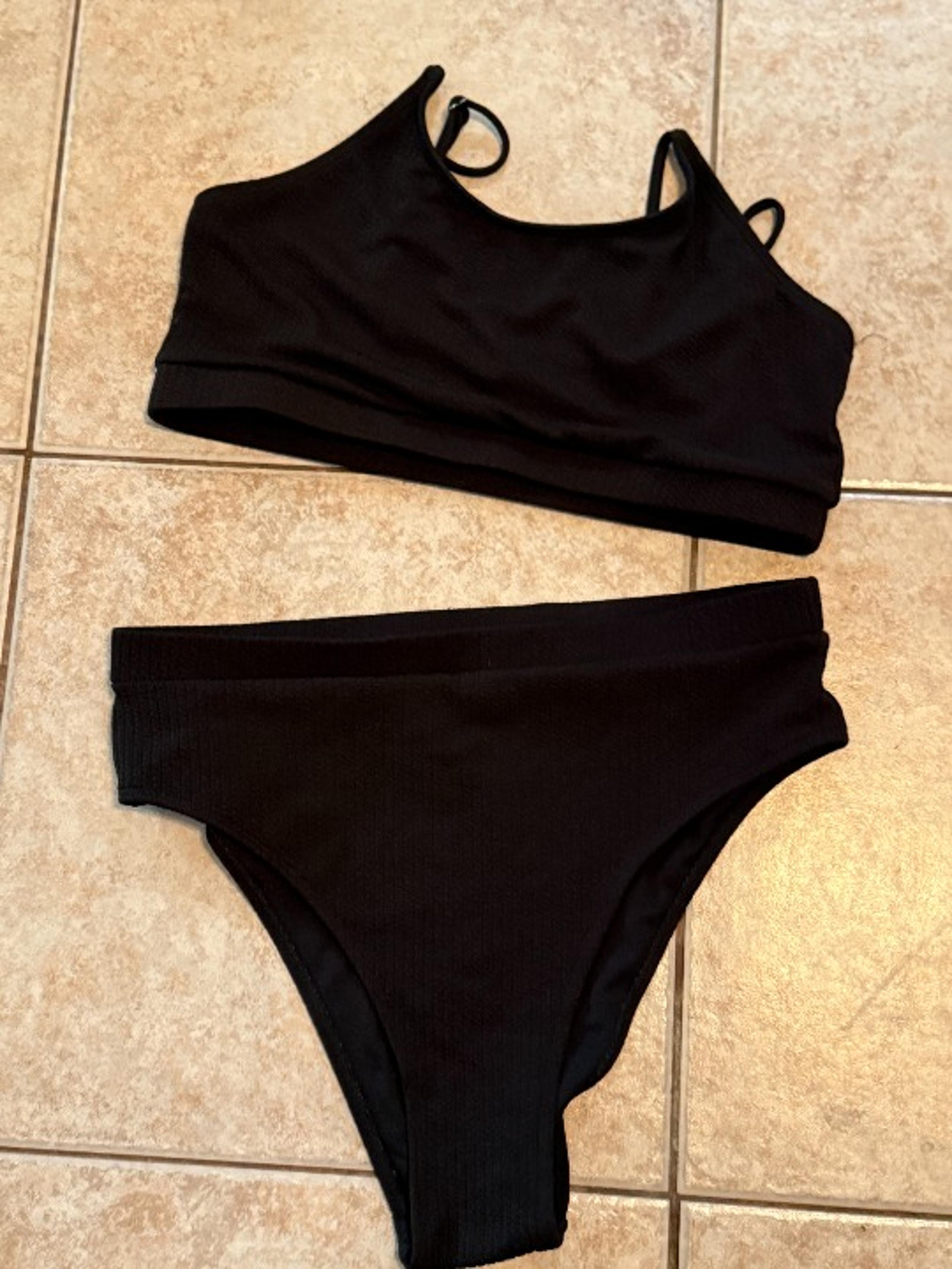 Rosegal Womens Plus Size Two Piece Swimwear Black Bikini 2XL (154)
