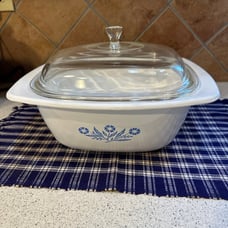 Vintage Corning Ware Blue Cornflower 4 Qt. Dutch Oven P-34-B with Dome Lid