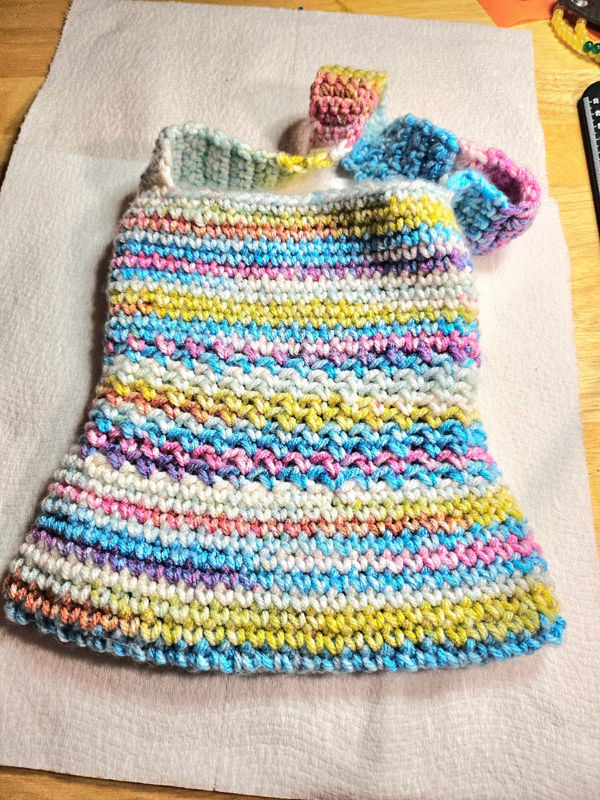 HANDMADE BOHO CROCHETED LINED MEDIUM HANDBAG