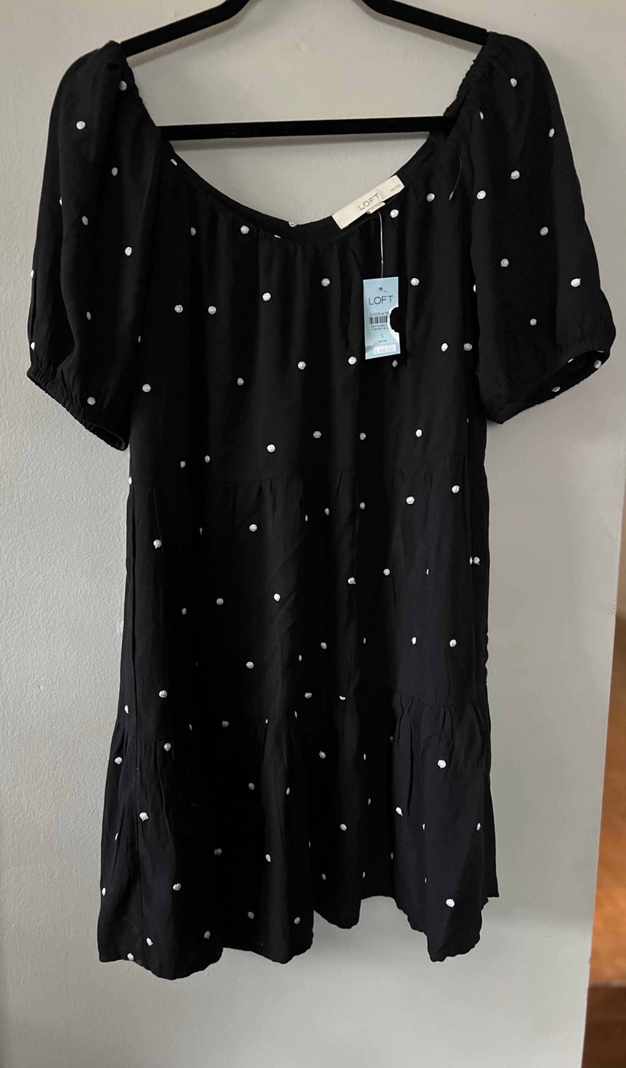 NWT! Loft Women’s size Small Petite Dress (black/white polkadot)