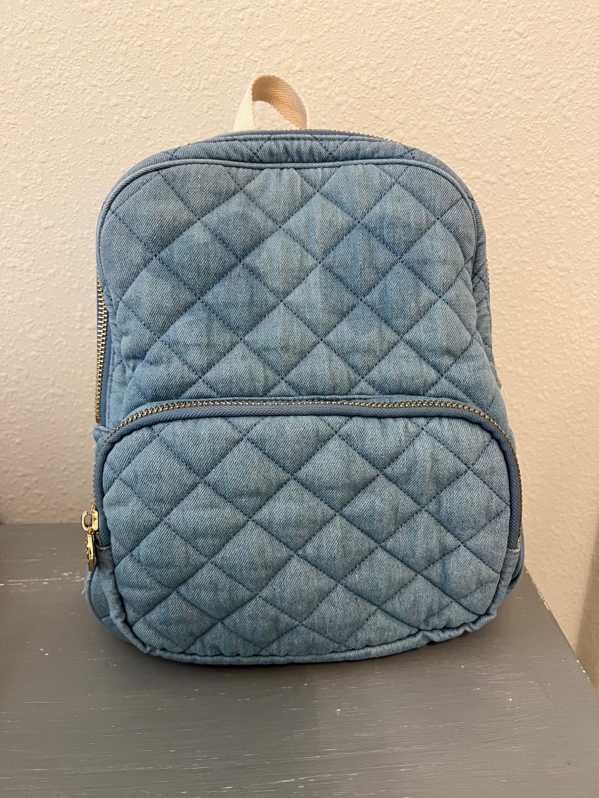 Quilted Denim Mini Backpack