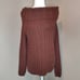Saks Fifth Avenue Brown Chunky Cable Knit Off the Shoulder Sweater Small