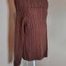 Saks Fifth Avenue Brown Chunky Cable Knit Off the Shoulder Sweater Small