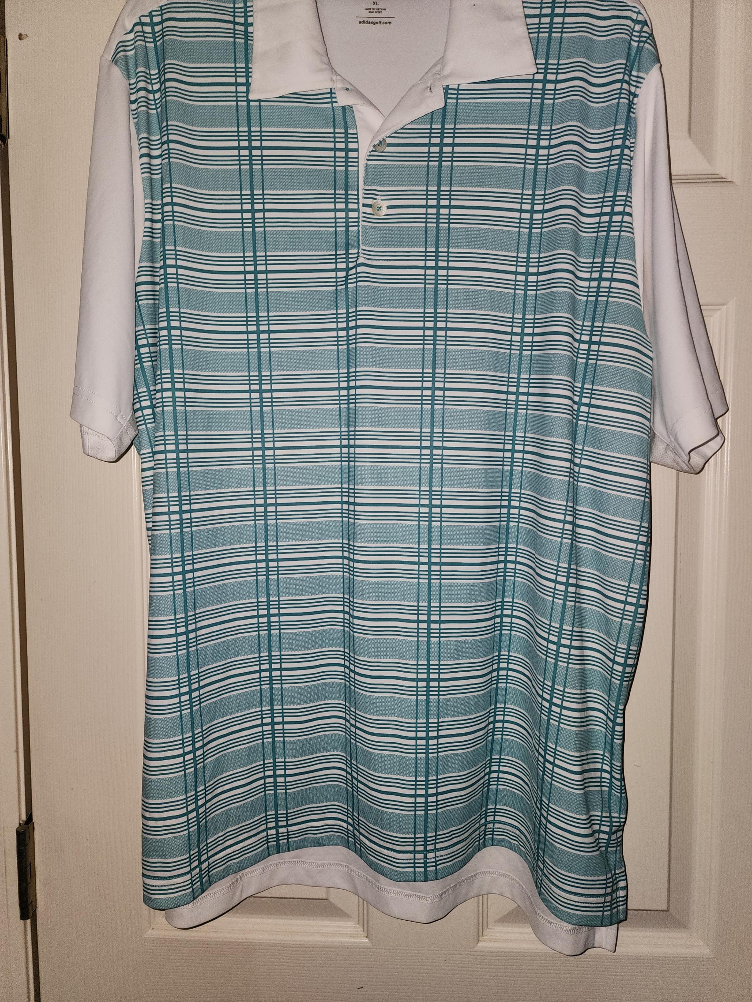 Adidas Golf clima cool men’s size XL polo shirt light blue extra large #02