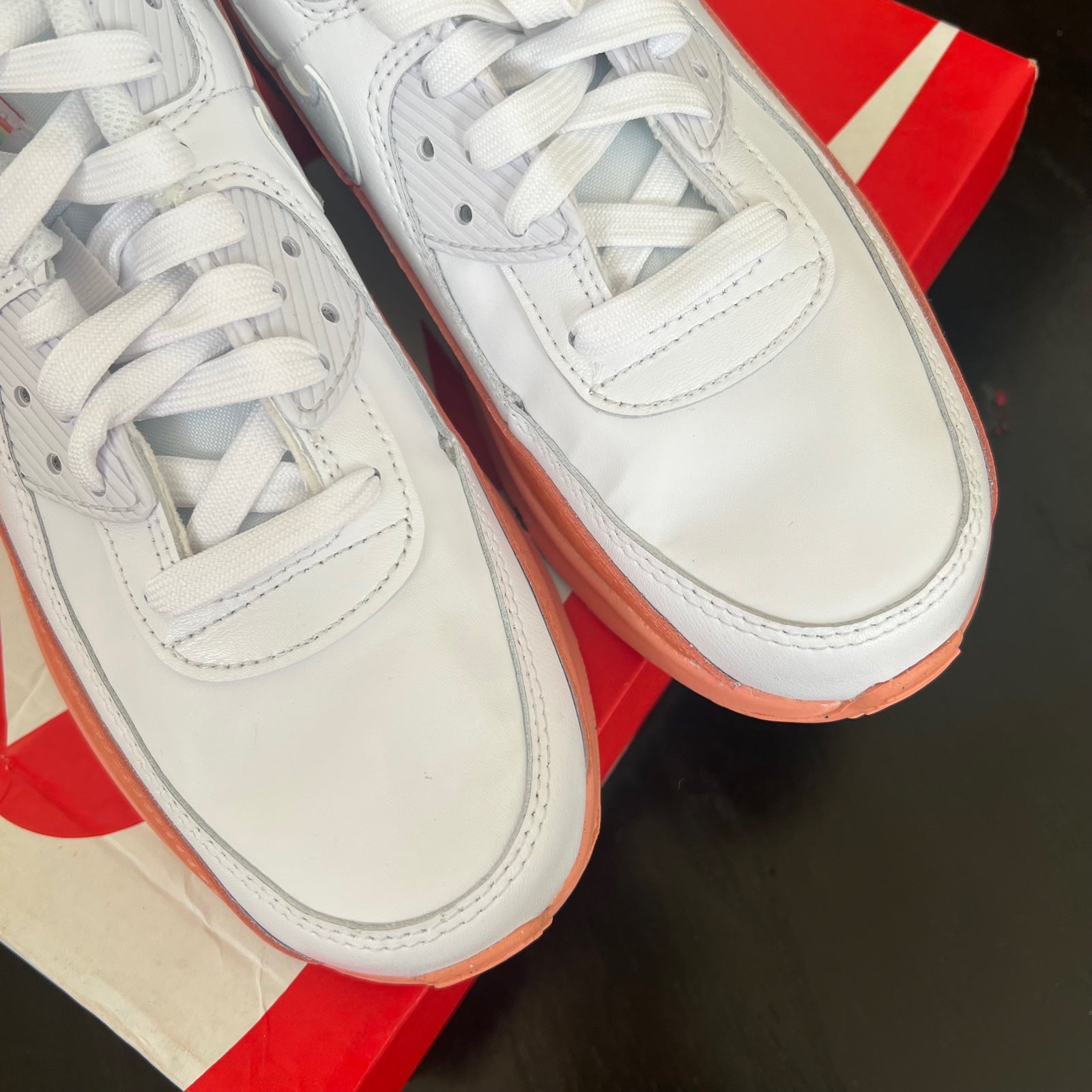 NIB NIKE sales Air Max 90 LTR SE GS Rainbow Salmon