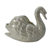 MCM Pearl Opalesque Swan Planter