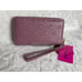 and New BETSEY JOHNSON Hearts Zip Around Wallet with Removable Strap Mauve