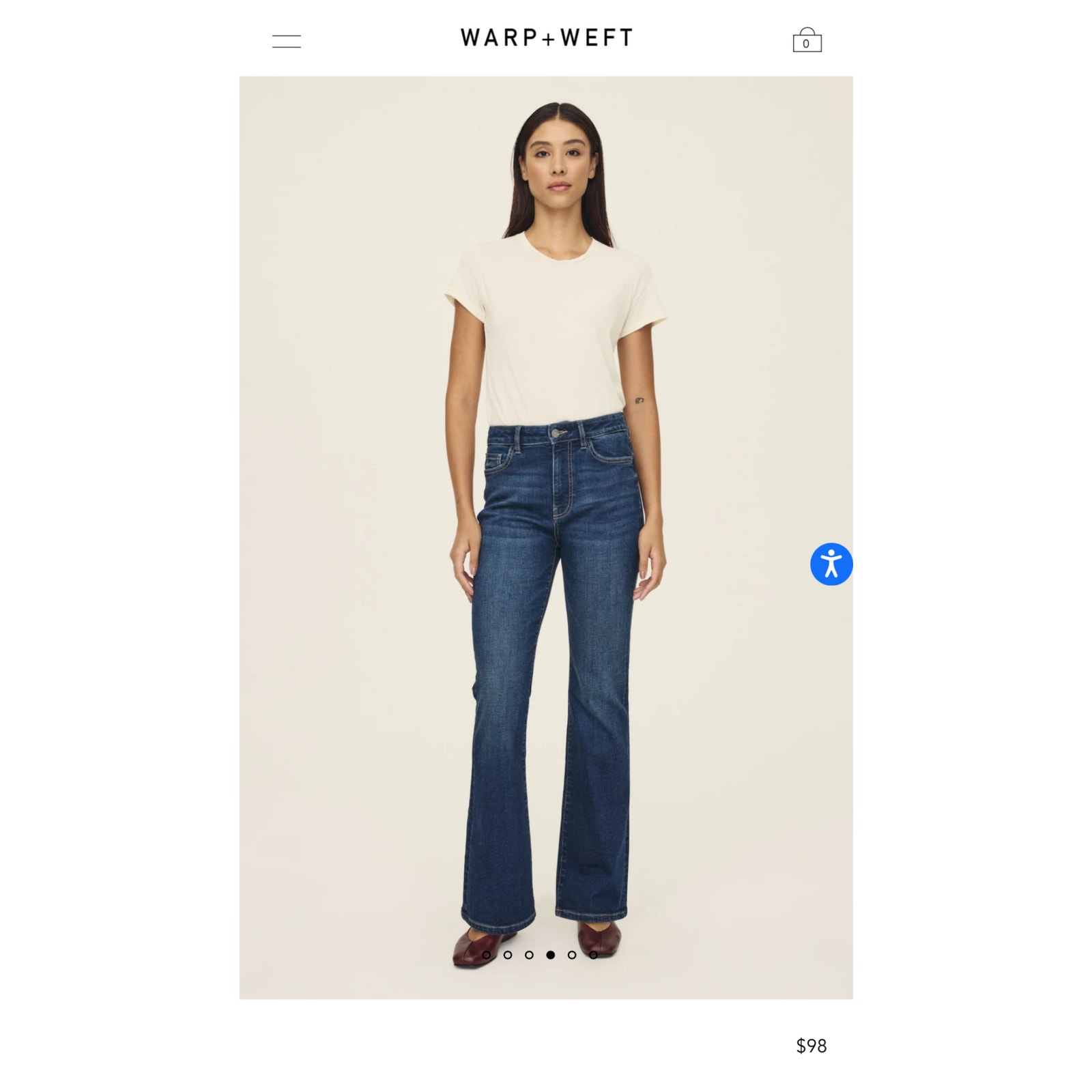 Warp and weft Portland boot cut denim size 6/28 NWT ￼