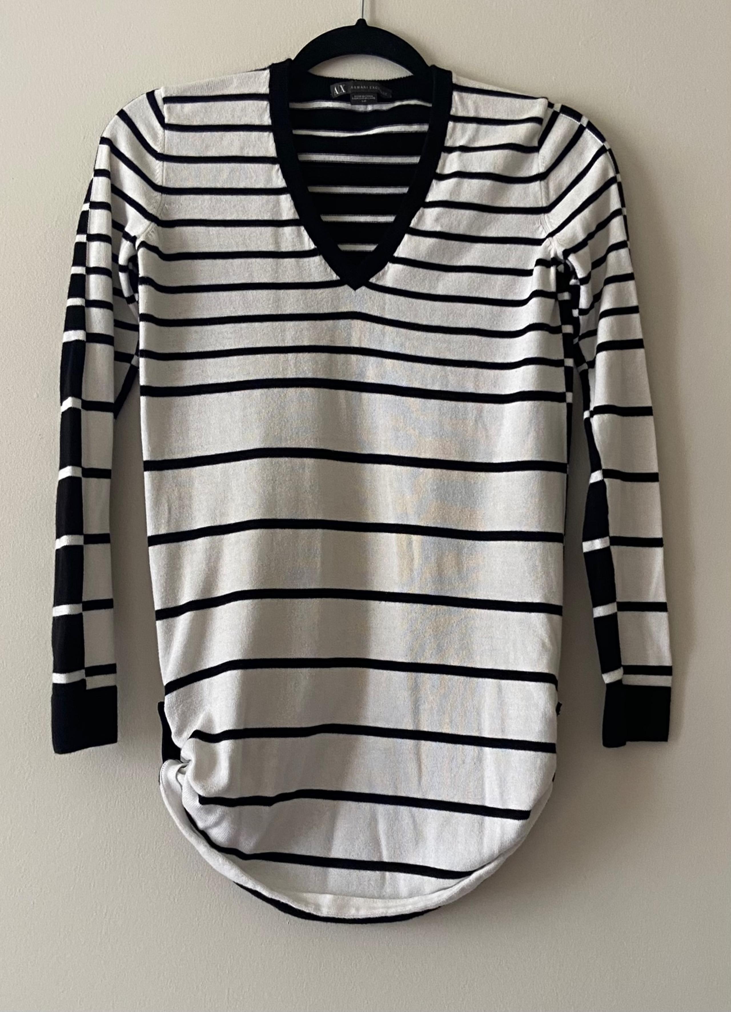 A|X Armani Exchange Women’s Size Small S Striped Button Detail Sweater Top