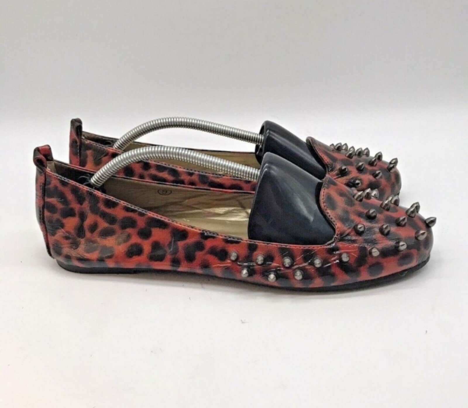 Women's Spiked Animal Print Flats- size 9