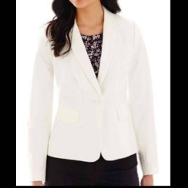 Liz Claiborne White Blazer Jacket Sz Small