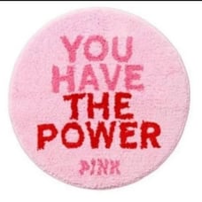 HTF VS Pink Round Plush Bath Mat Rug