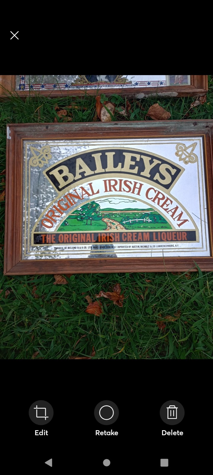 Bailey's Irish cream vintage bar sign mirror