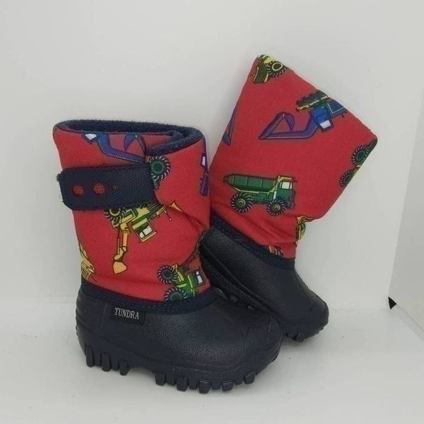 Tundra Boy's Toddler Pre-owned Truck Graphics Fleece Lined Fabric Boots - sz. 5T