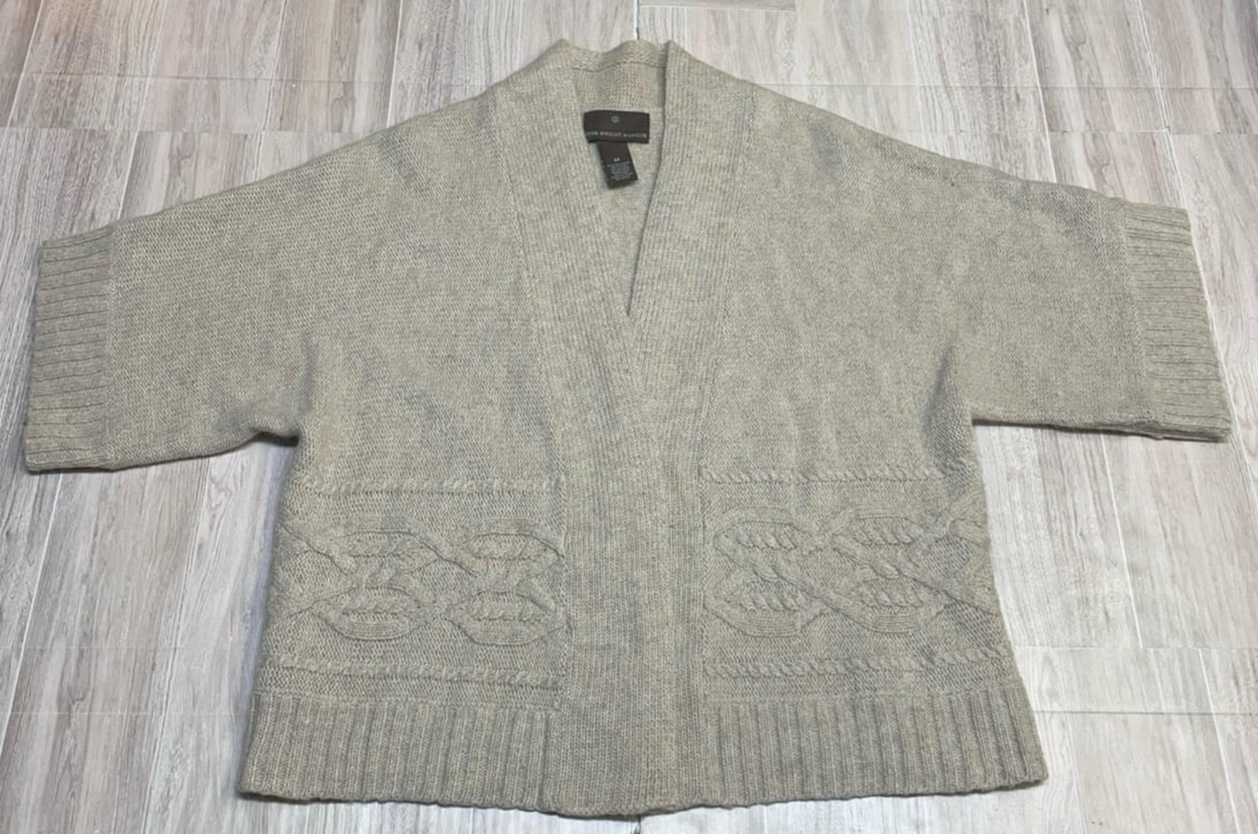 Fenn Wright Manson Cardigan Sweater M Knit Wool Beige Open