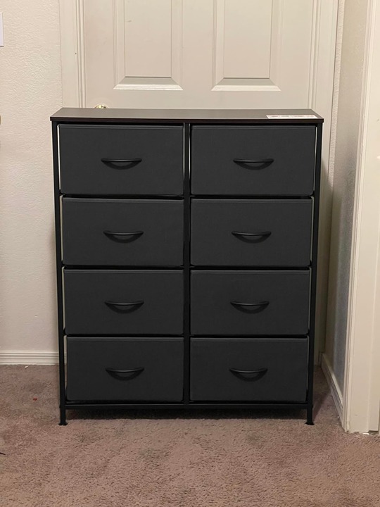 Fabric Dresser for Bedroom, Tall Dresser with 8 Drawers, Storage Tower