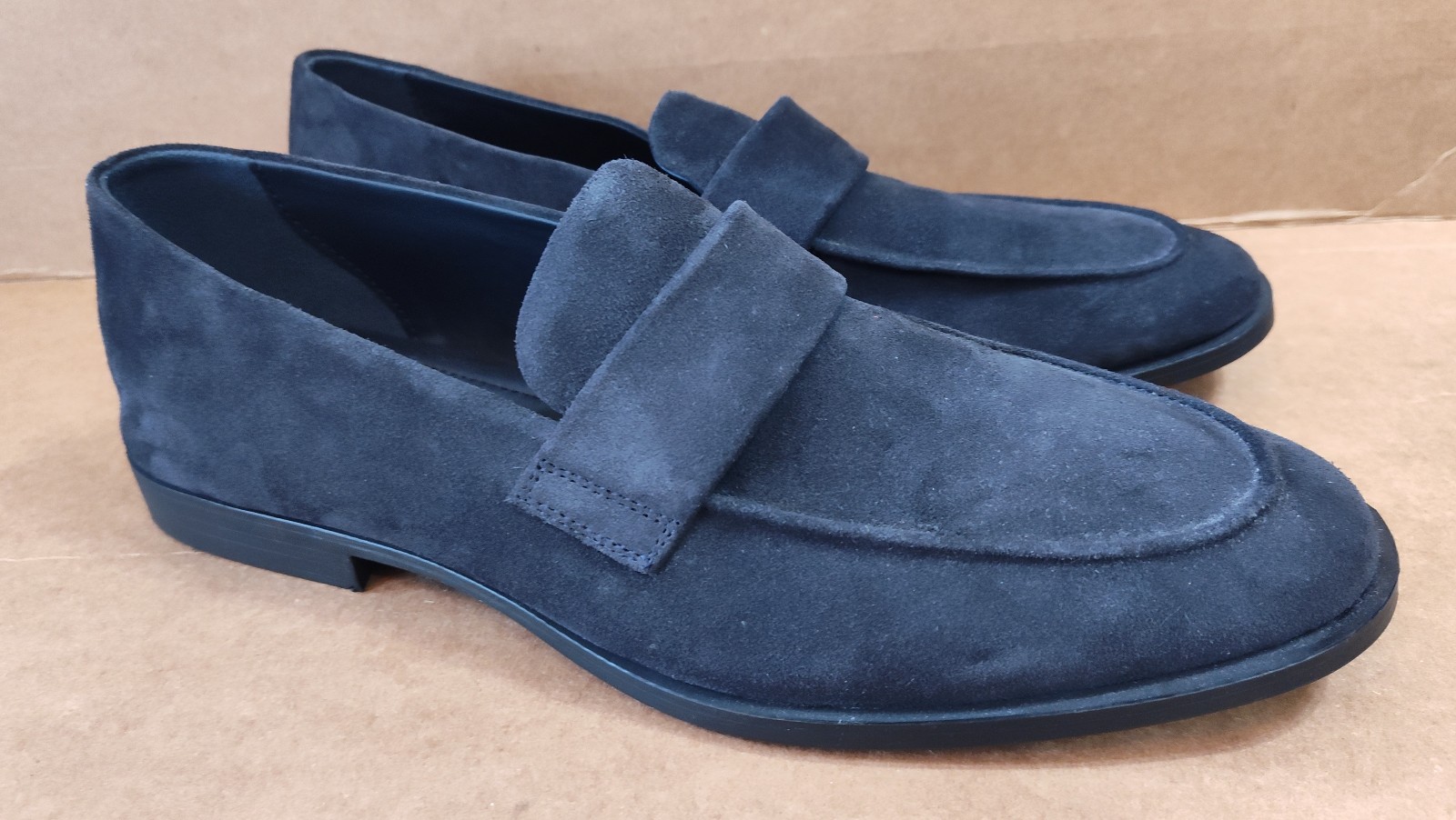 Mens Zara Dark Navy Blue Suede Loafer Shoes Men's Size 45/ US 12