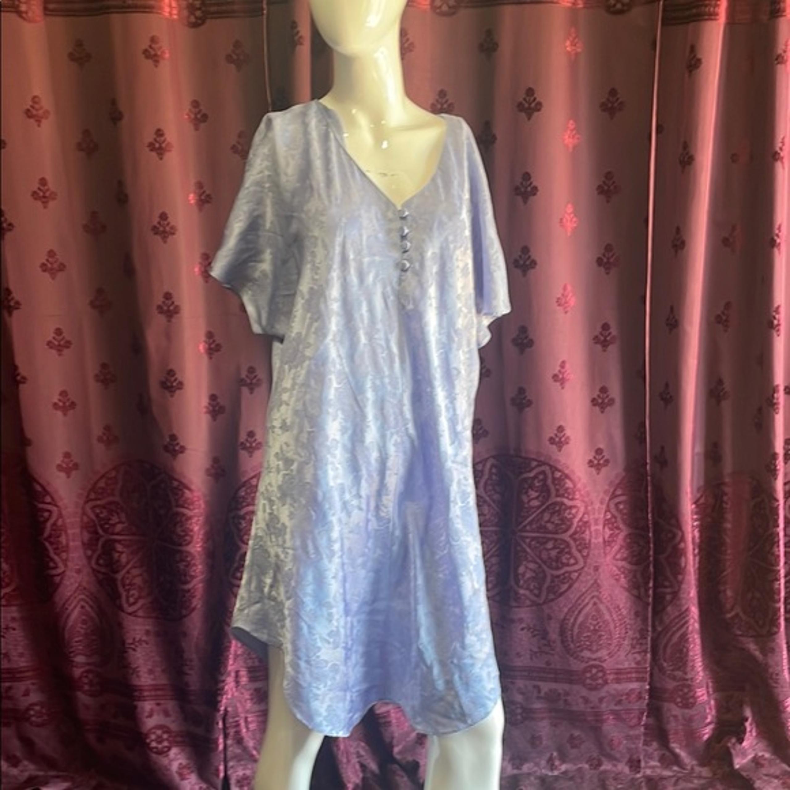 Light Blue Lingerie Vintage Nightgown Rose Print Size 18/20