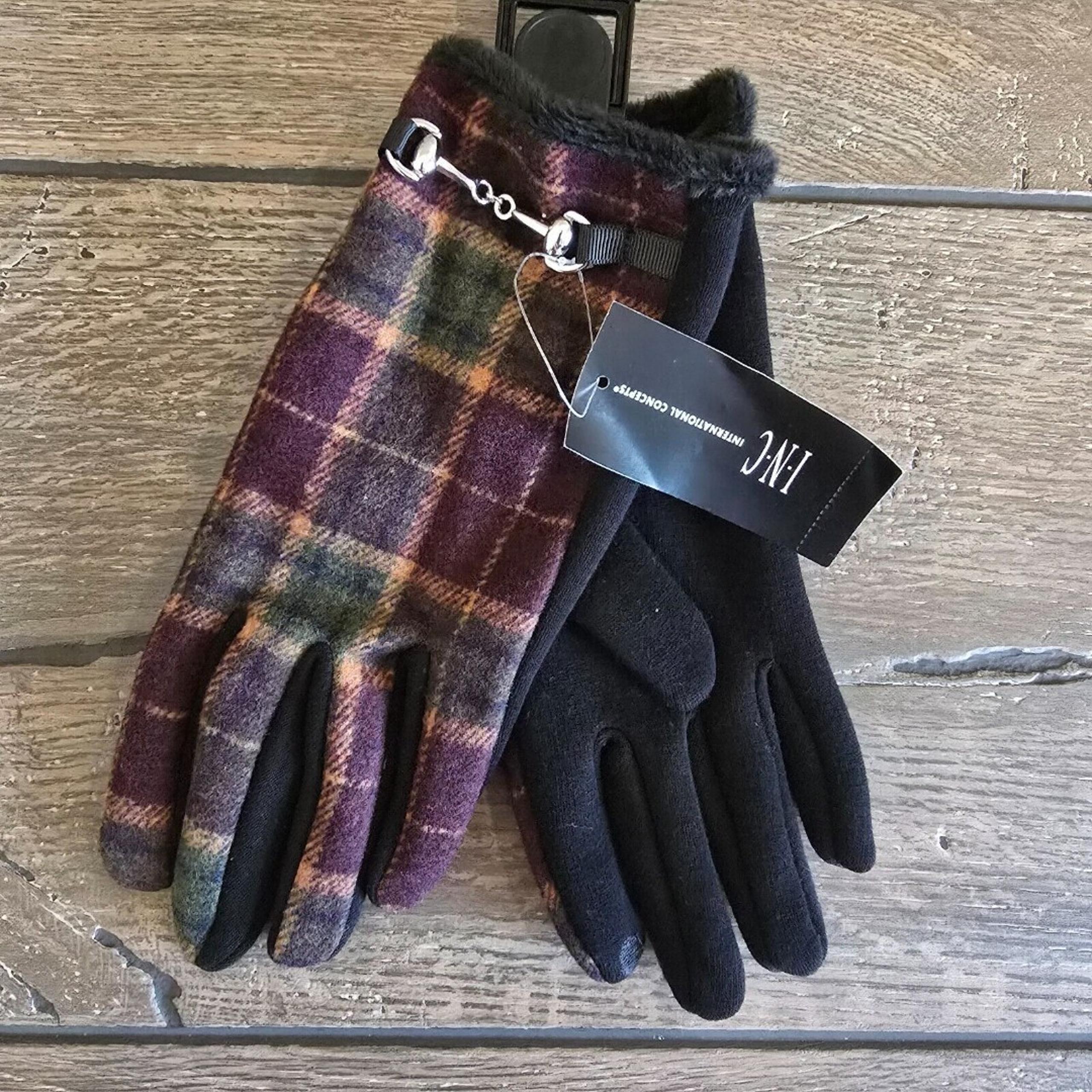 NWT I.n.c. International Concepts Fleece-Lined Women's Winter Gloves Wine Medium