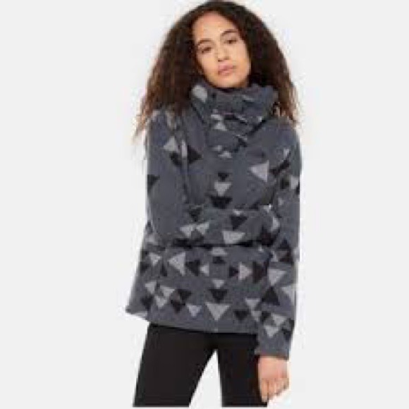The North Face Gray Aztec Hooded Crescent Pullover