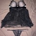 Victoria’s Secret Eyelash Lace Babydoll w/ matching Thong - Black - 34C - NWOT