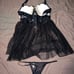 Victoria’s Secret Eyelash Lace Babydoll w/ matching Thong - Black - 34C - NWOT