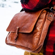 TAP & LOCK VINTAGE LARGE MESSENGER BAG - WHISKEY